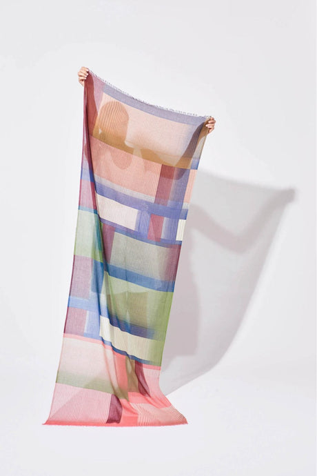 Ma Poesie Optique scarf organic cotton in pink.