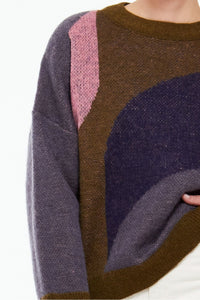 Ma Poesie Nina Nymphe mohair wool blend sweater in khaki.