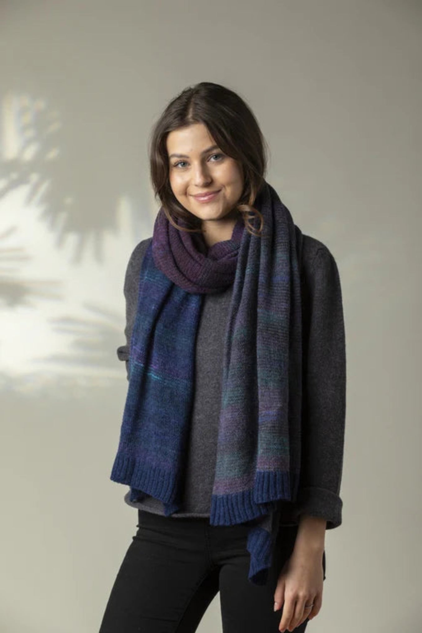 Eribe Treeline fine wool wrap in regatta.
