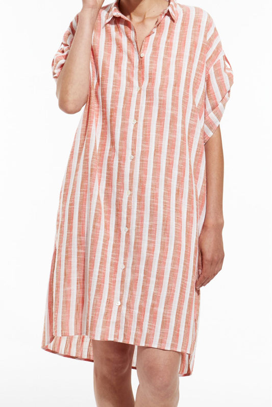 Ma Poesie cotton woven stripe shirt dress.