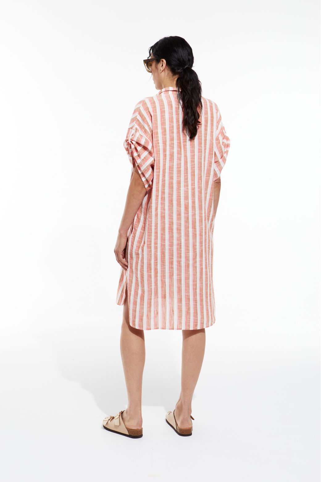 Ma Poesie cotton woven stripe shirt dress.