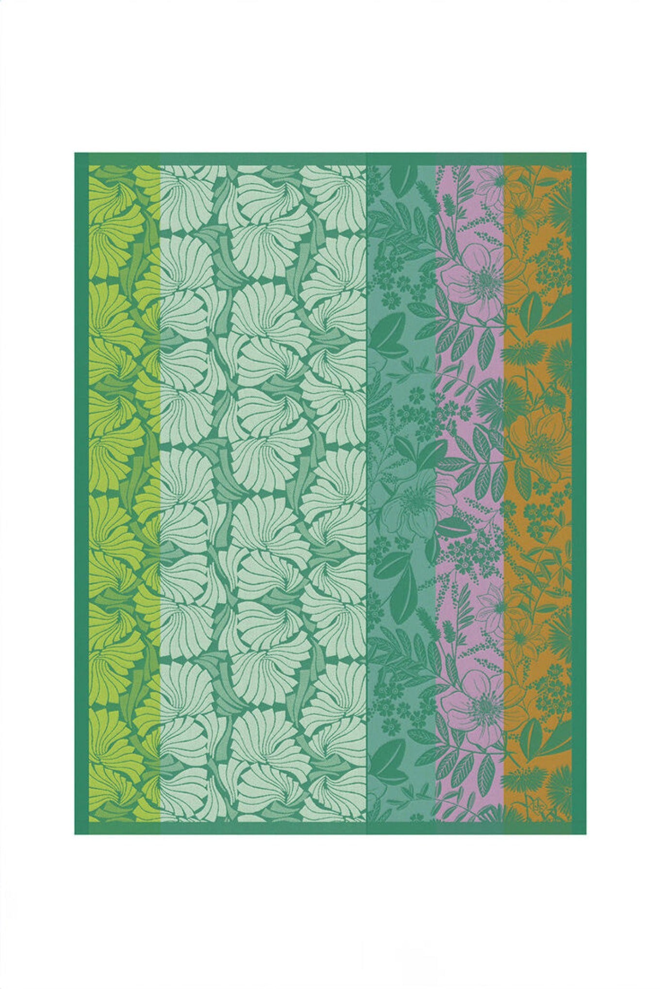 Le Jacquard Francais pure cotton jacquard weave made in France tea towel Cottage green.