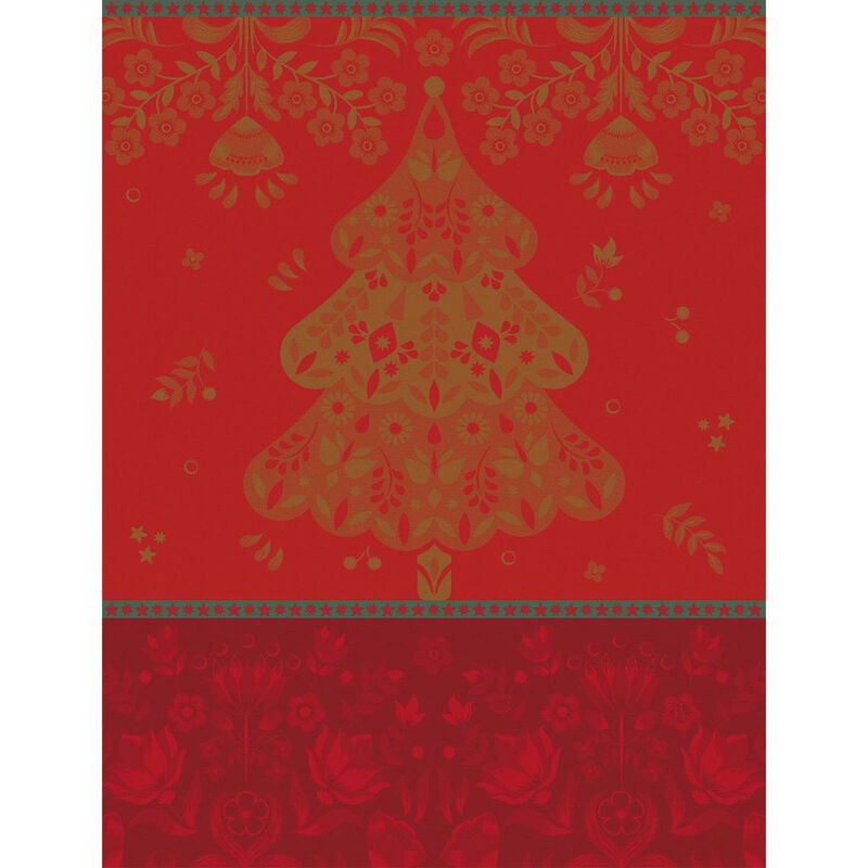 Le Jacquard Francais Feerie Christmas tea towel in red.