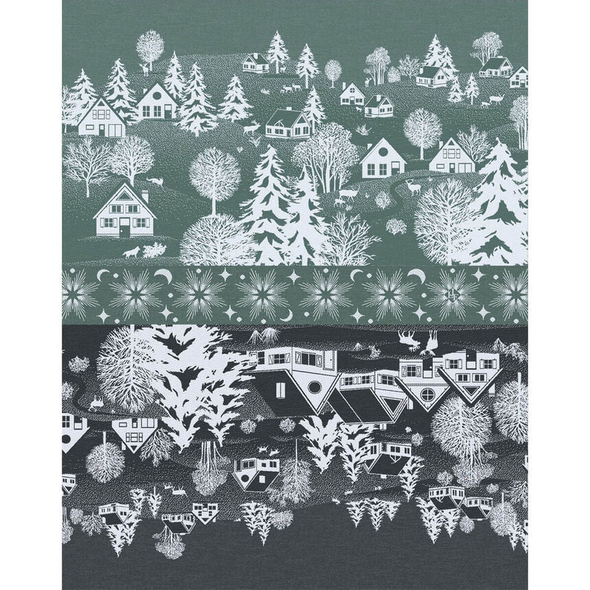 Le Jacquard Français tea towel - Sous les étoiles green