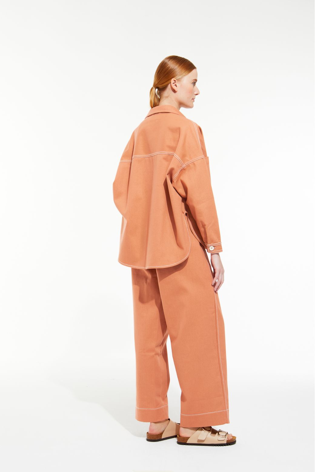 Ma Poesie 100% cotton one size jacket Jacky Dune in terracotta.