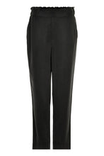 Load image into Gallery viewer, Noa Noa black skimpy length black trousers pants, cupro and viscose, elastic waist.