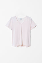 Load image into Gallery viewer, Elk the Label Elva v-neck t-shirt, organic cotton in blush pink.