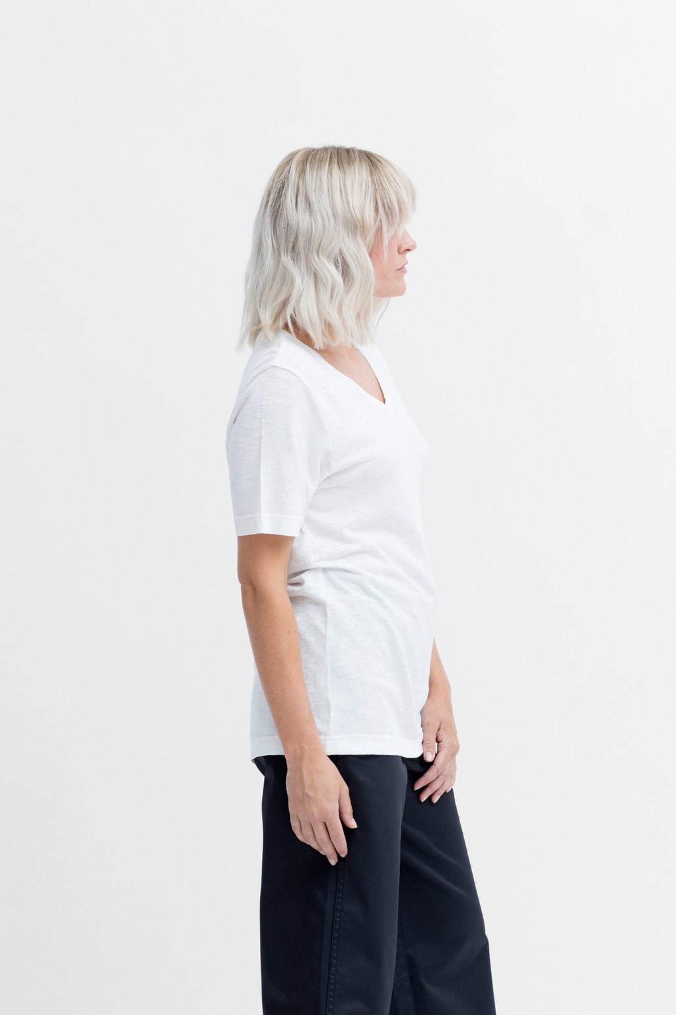 Elk the Label Ranell tshirt in hemp cotton blend, in optic white.