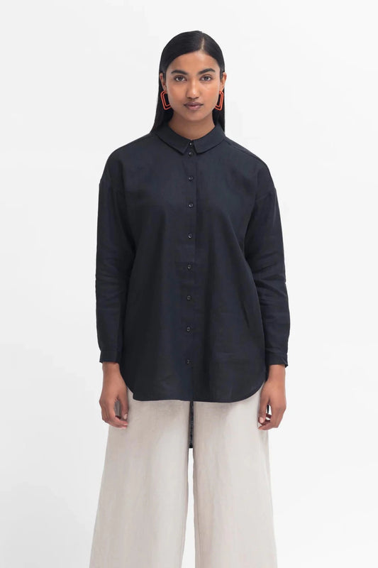 Elk the Label classic black linen shirt, Yenna.