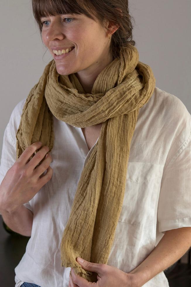 Couleur Chanvre tilleul lime hemp scarf.