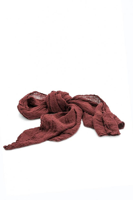 Couleur Chanvre ocre rouge red ochre hemp stole.