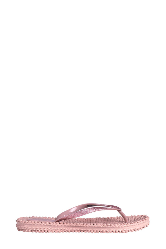 Ilse Jacobsen Cheerful glitter flip flops in misty rose light pink.