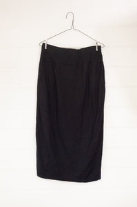 Valia merino wool jersey pencil skirt in black.