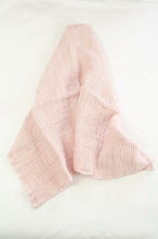 Load image into Gallery viewer, Waffle weave pure linen hand towel, made in Lithuania. In pale rose pink.