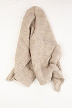 Load image into Gallery viewer, Waffle weave pure linen hand towel, made in Lithuania. In natural.