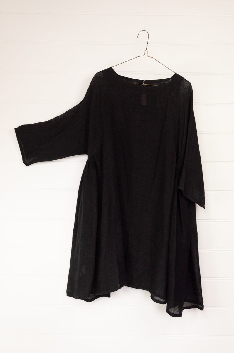 Black linen sales tunic top