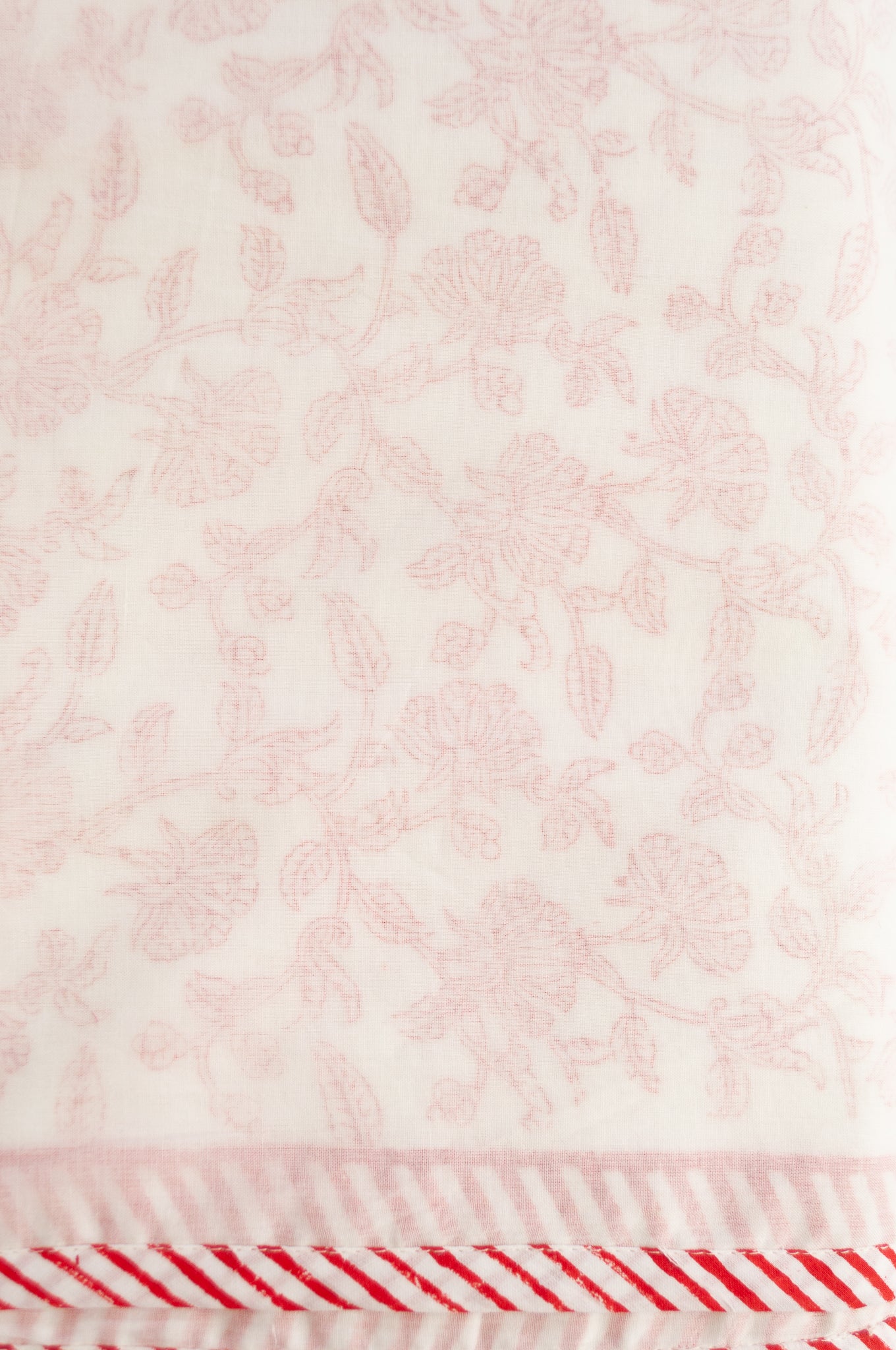 Crimson and white floral block print blockprint dohar lightweight muslin bedcover.