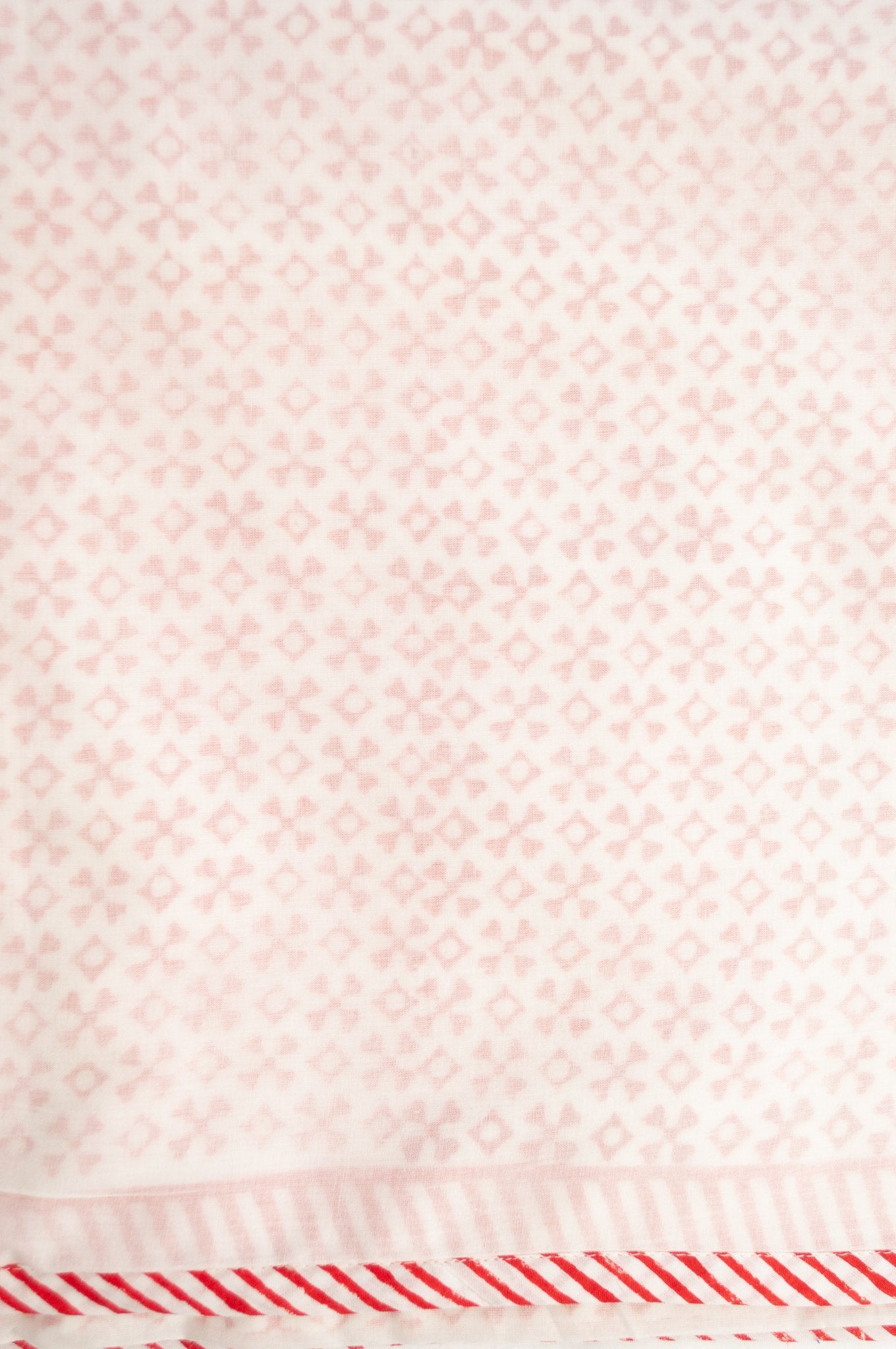 Crimson red and white geometric jumping jack block print blockprint dohar lightweight muslin bedcover.