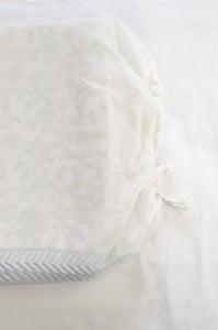 Indigo blue and white floral block print blockprint dohar lightweight muslin bedcover.