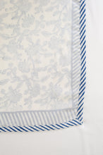 Load image into Gallery viewer, Indigo blue and white floral block print blockprint dohar lightweight muslin bedcover.