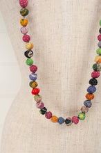 Load image into Gallery viewer, Raga necklace - bright multi kantha stitched