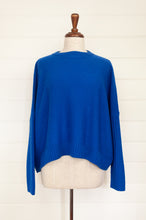 Load image into Gallery viewer, Banana Blue designed in Melbourne box jumper in royal blue merino wool.