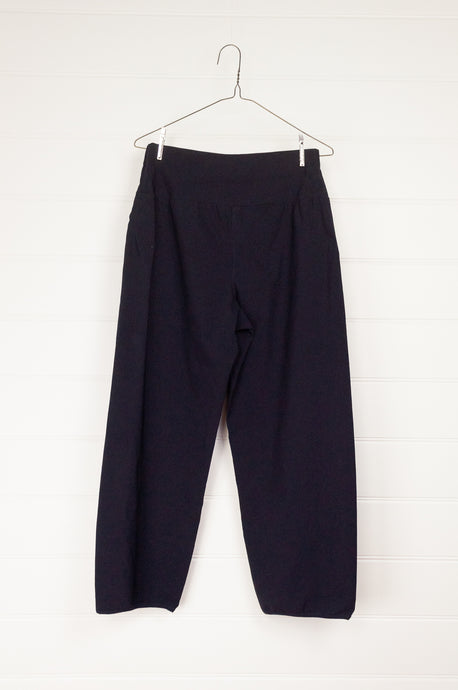 Valia made in Australia stretch cotton Penny pant in ink deep navy.