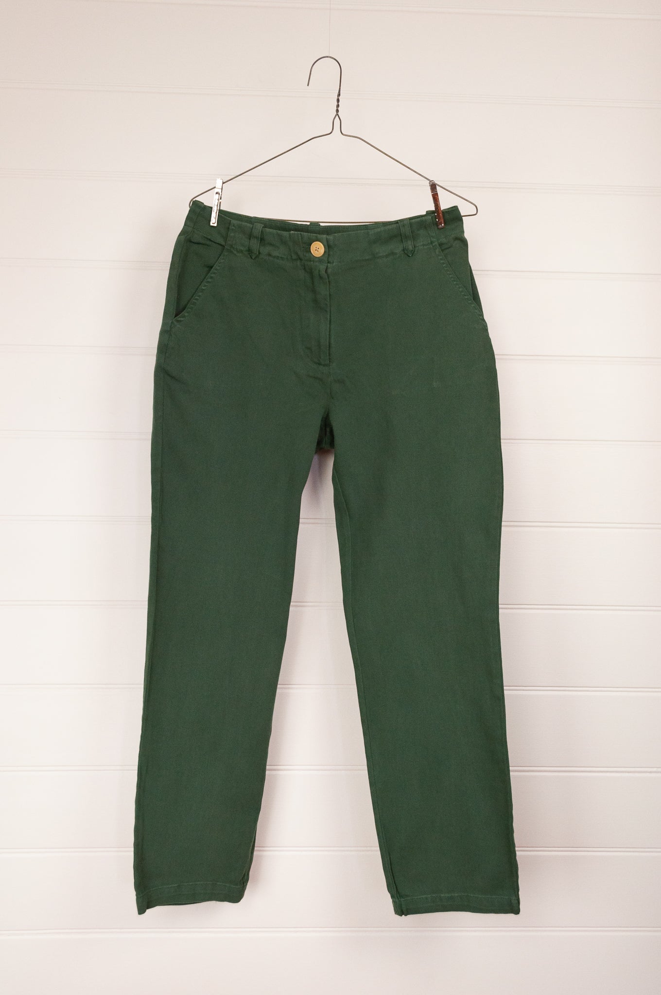 Nice Things khaki green cotton stretch chino pants jeans.