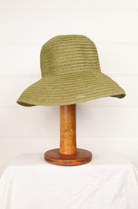 PCNQ made in Japan abaca and cotton sun hat, Pop in green.