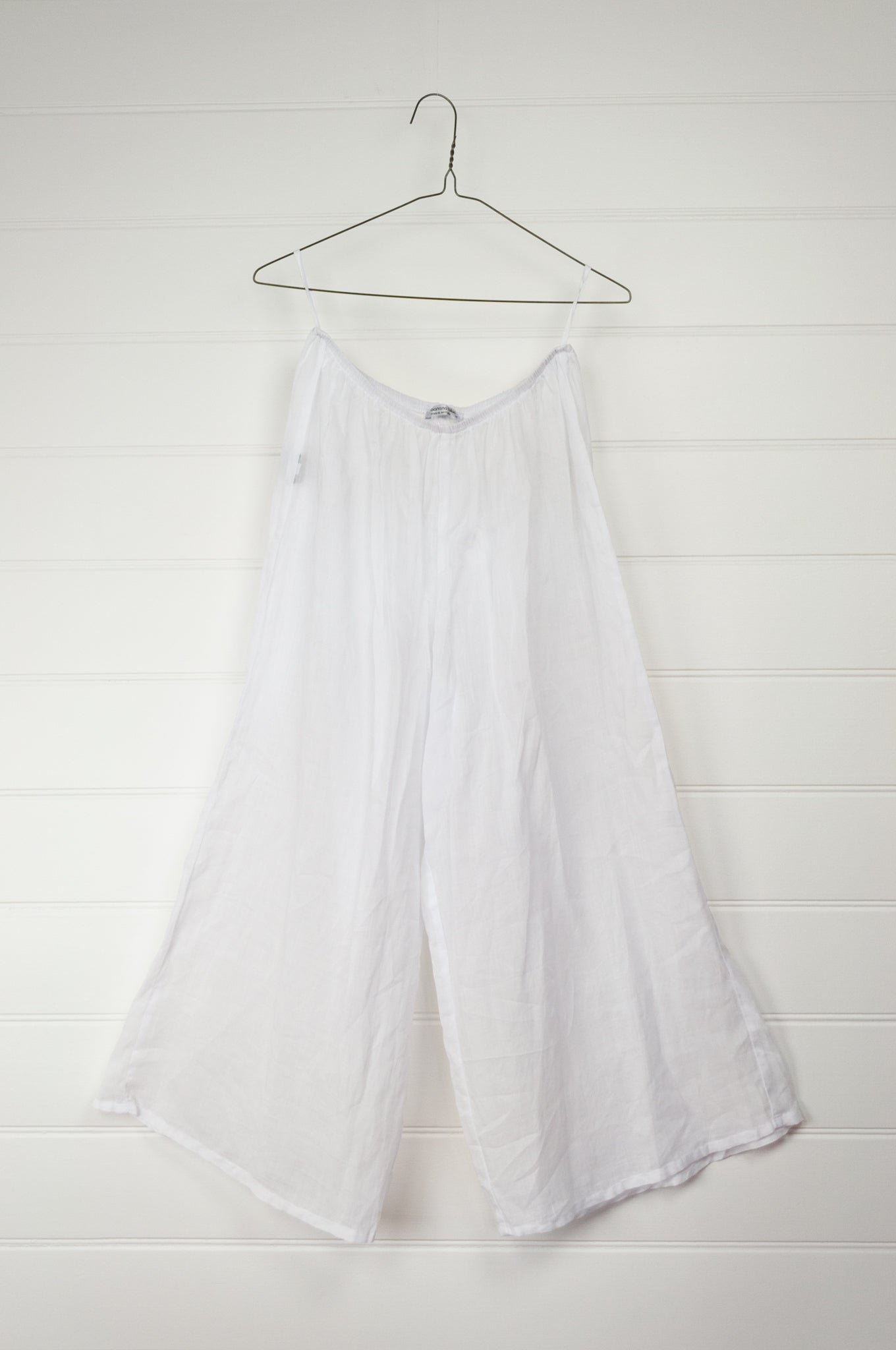 Banana Blue made in Australia fine cotton voile petticoat pants, elastic waist wide leg.