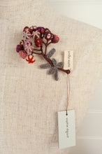 Load image into Gallery viewer, Sophie Digard hand crafted crocheted embroidered warm toned wool flower brooch 4262.