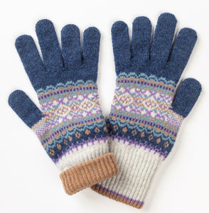 Eribé made in Scotland fairisle gloves in Arctic night.