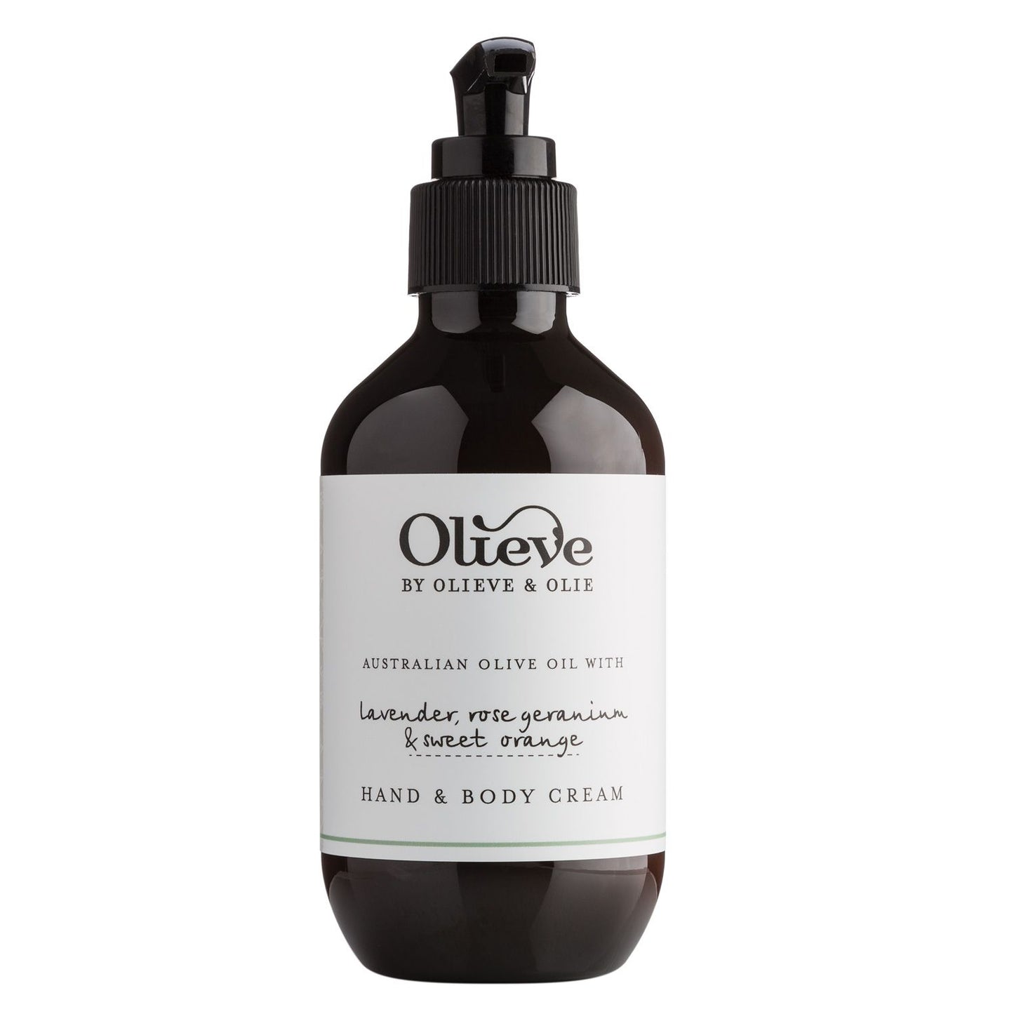 Olieve and Olie lavender, rose geranium and sweet orange hand and body cream, all natural and organic ingredients.