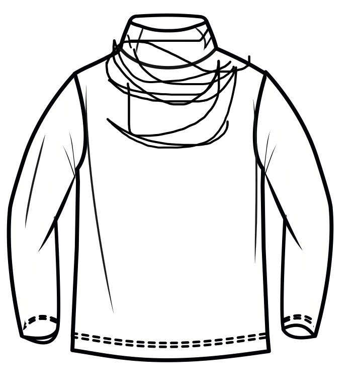 Kimberley Tonkin the Label wool jersey cowl neck skivvy top - line drawing.