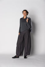 Load image into Gallery viewer, Kimberley Tonkin the Label wool jersey cowl neck skivvy top in charcoal grey.