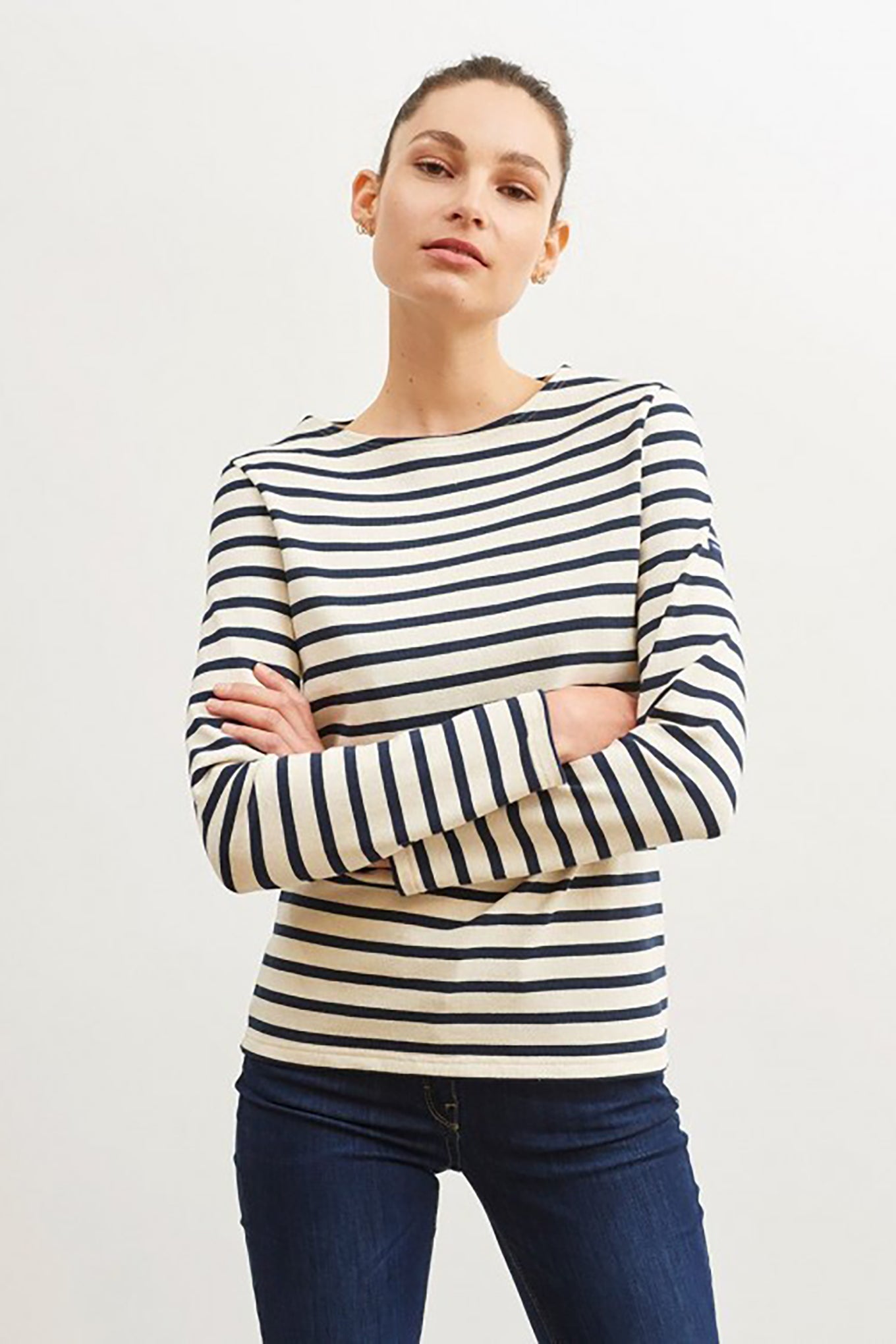 Saint James Meridame II striped top - ecru/marine