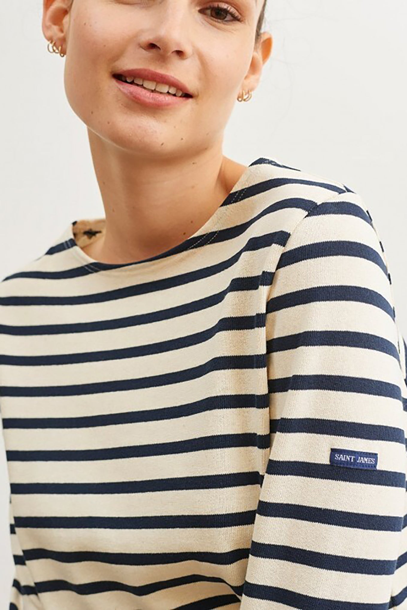 Saint James Meridame II striped top - ecru/marine
