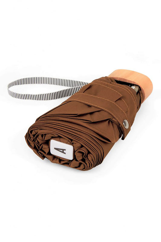 Anatole folding micro-umbrella - Augustine caramel brown