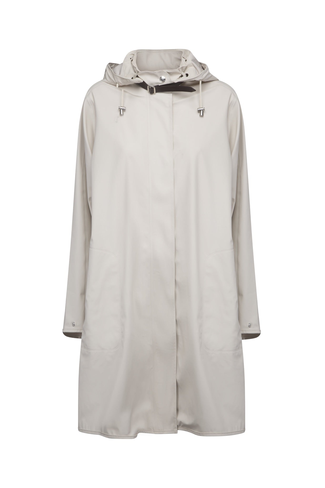 Ilse Jacobsen Rain71 Rain 71 A-line waterproof rain coat with detachable hood. Milk Creme - classic cream.