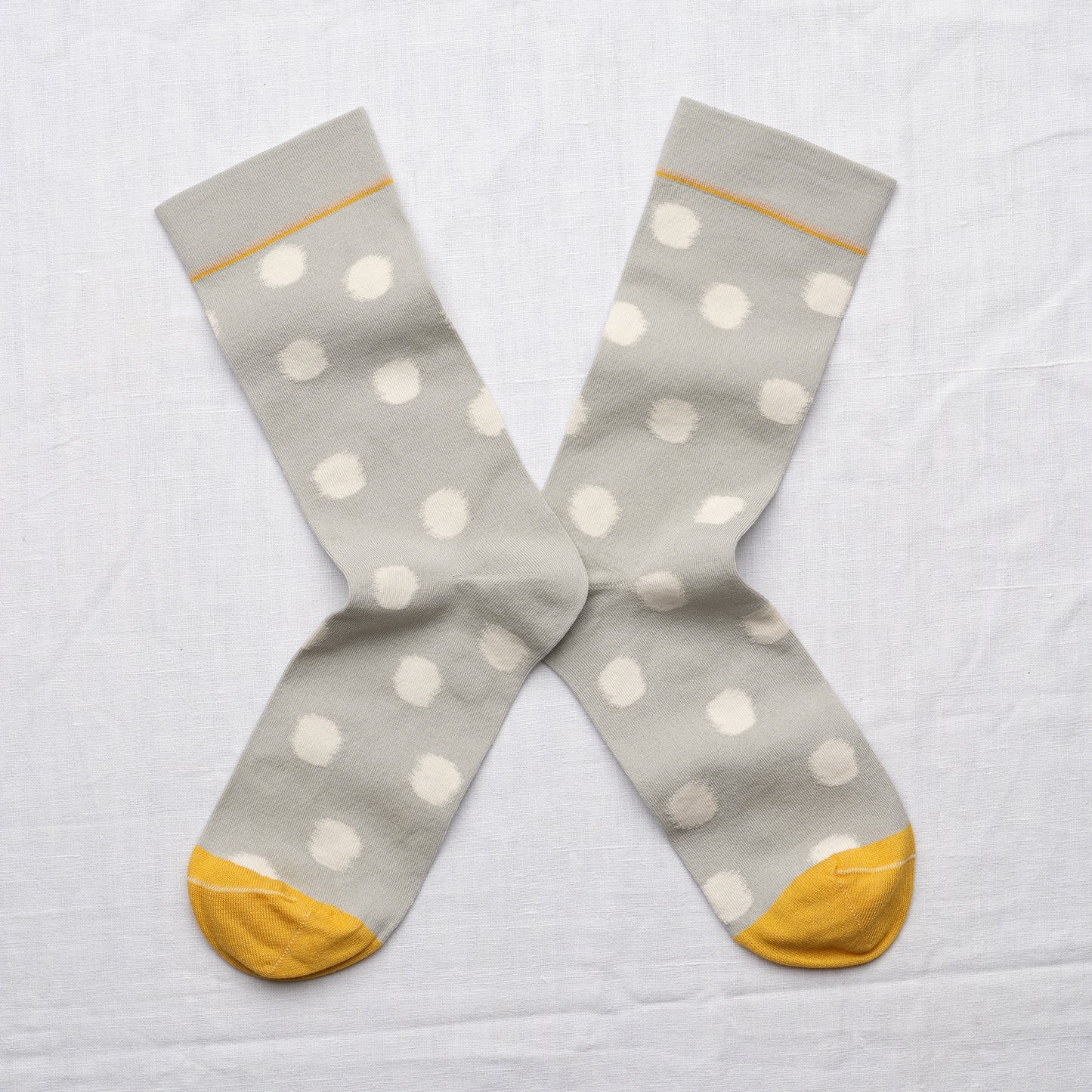 Bonne Maison celadon polka dot spot cotton socks.