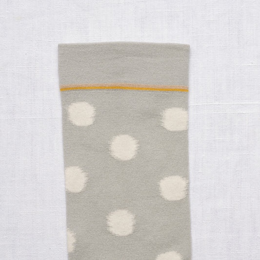 Bonne Maison celadon polka dot spot cotton socks.