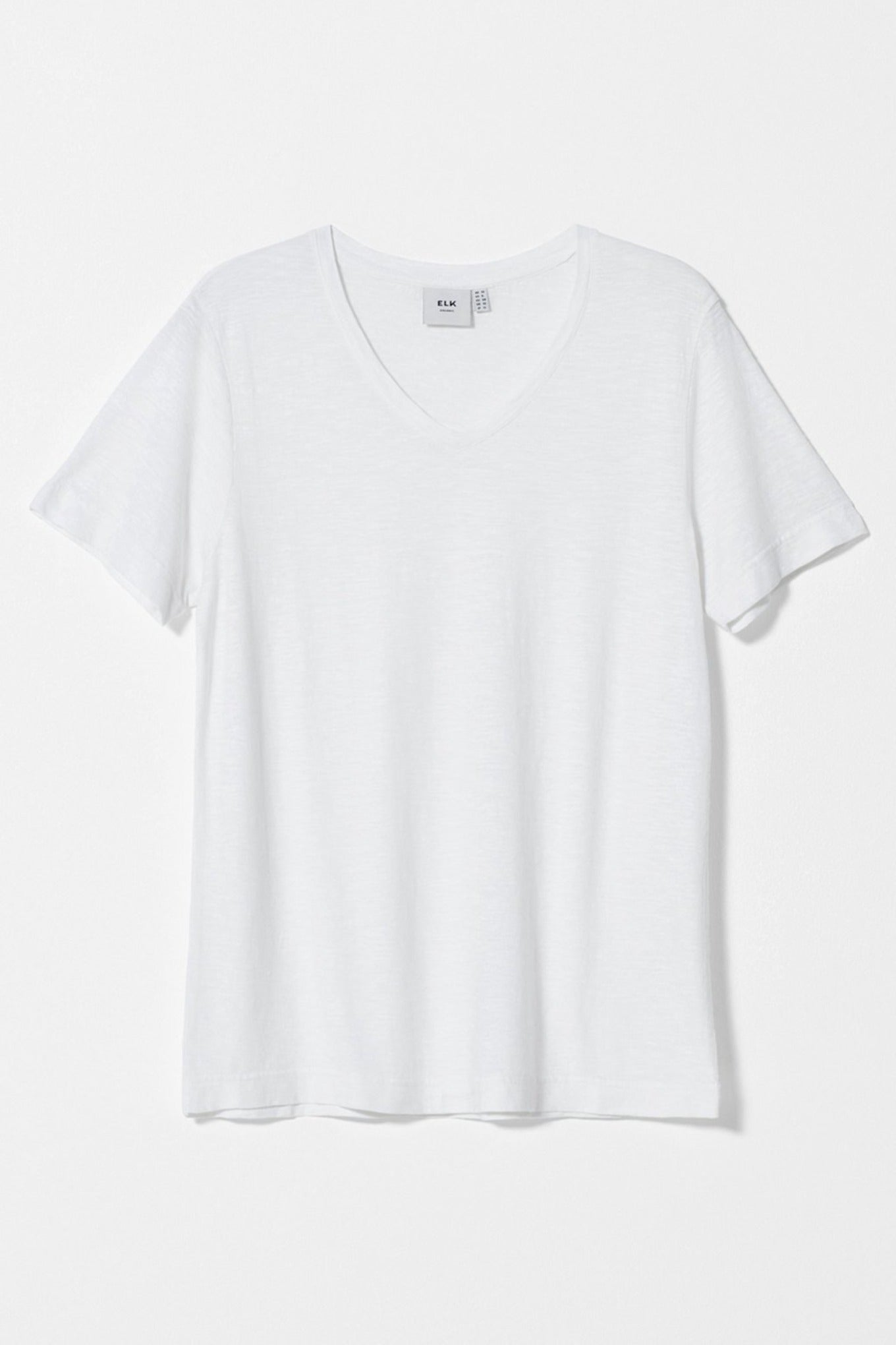 Elk the Label Ranell tshirt in hemp cotton blend, in optic white.
