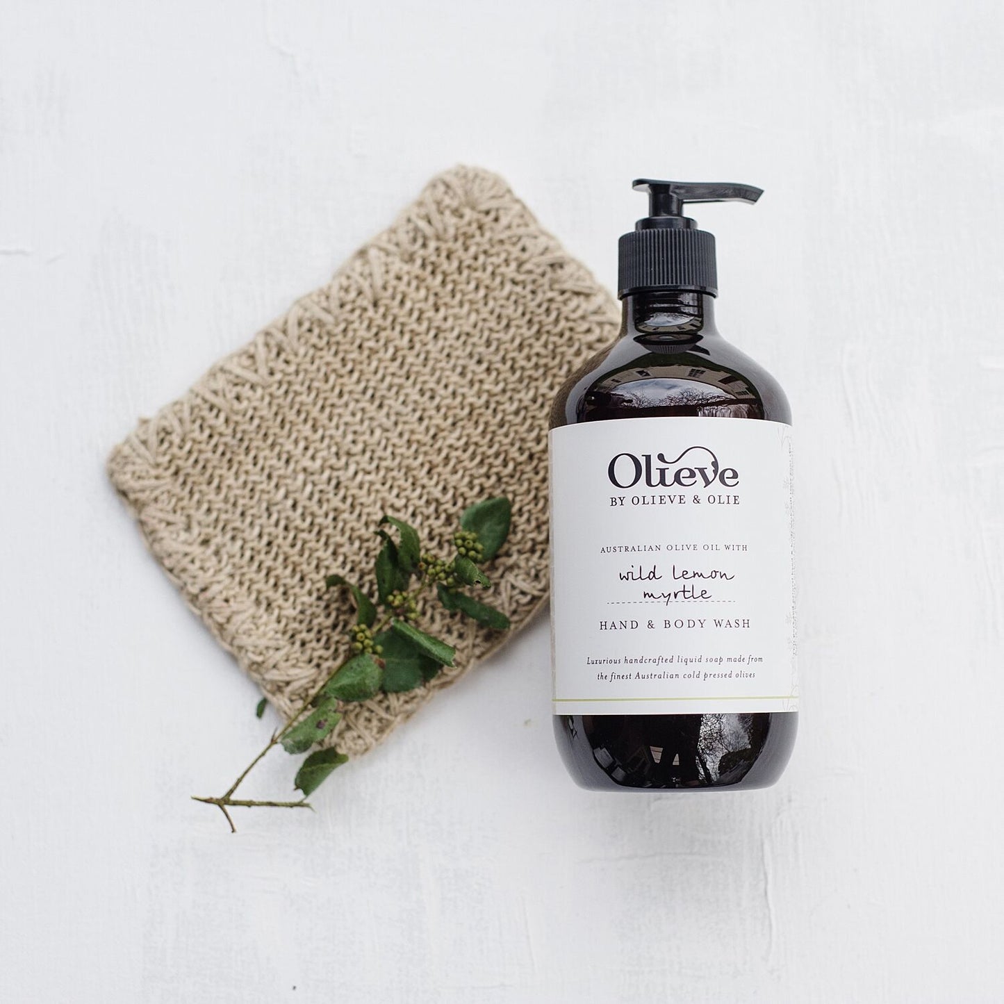 Olieve and Olie wild lemon myrtle hand and body wash, all natural and organic ingredients.