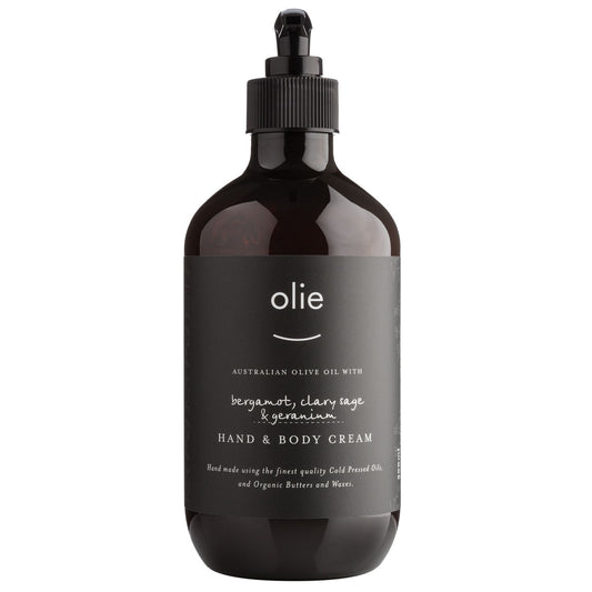 Olieve & Olie bergamot, clary sage and geranium natural and organic hand and body wash.