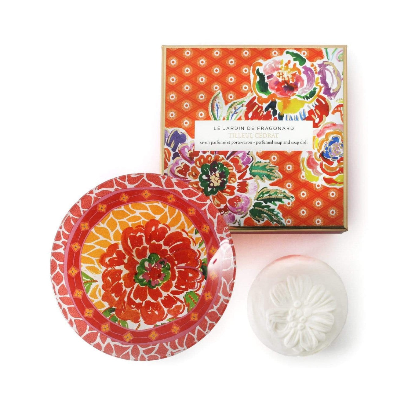 Fragonard French boxed soap and gift set Tilleul Cedrat (citron linden).