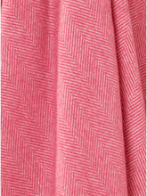 Load image into Gallery viewer, Bronte by Moon Herringbone throw in cerise pink merino wool. Made in England.