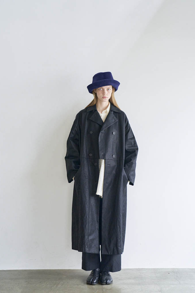 PCNQ Waku pure rabbit wool felt hat in navy.