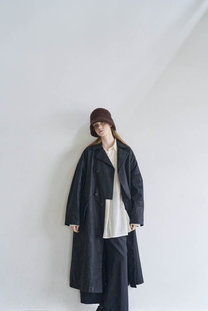 PCNQ pure wool dark brown Bella cloche bucket hat.