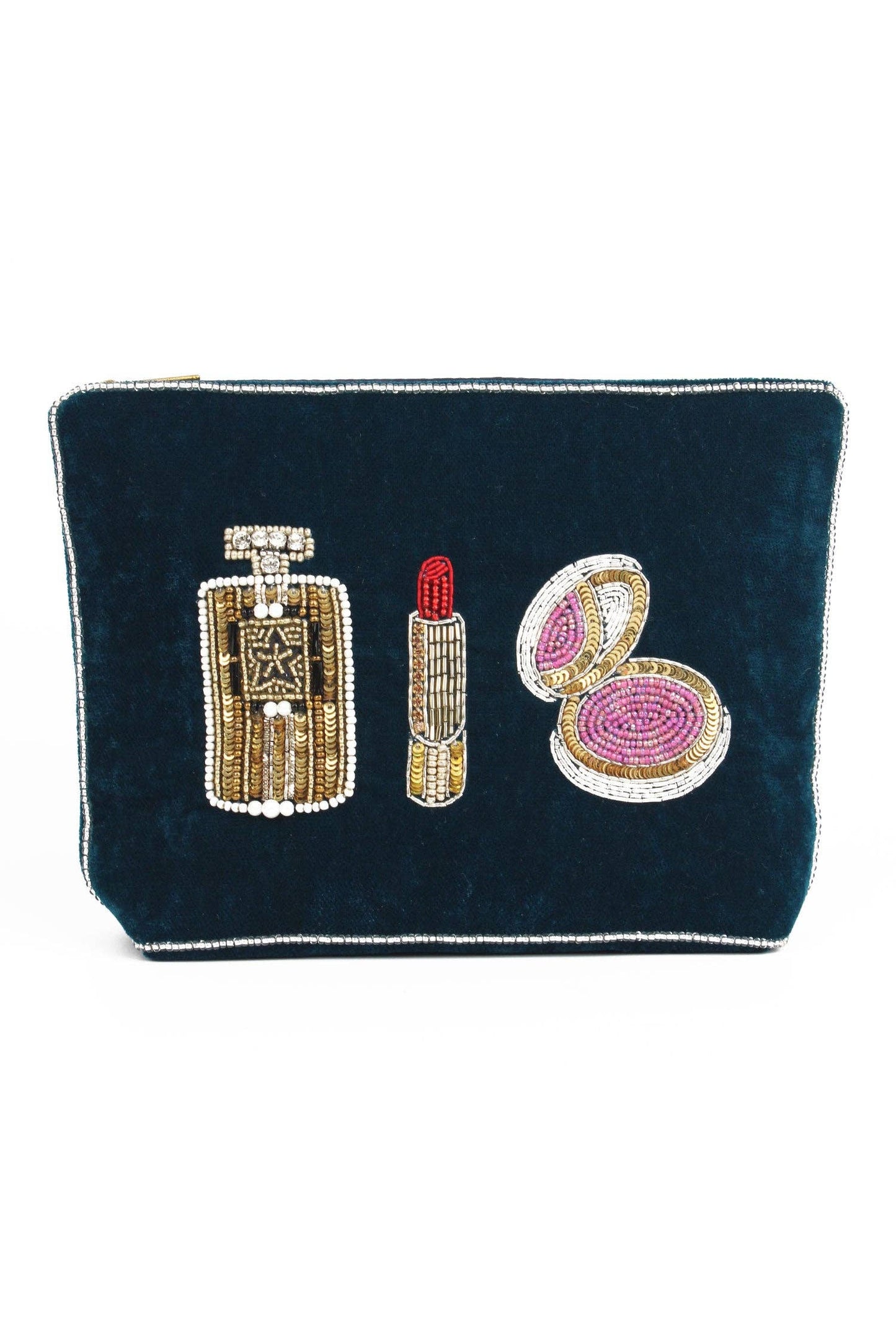 Hand beaded makeup  pouch by My Doris.