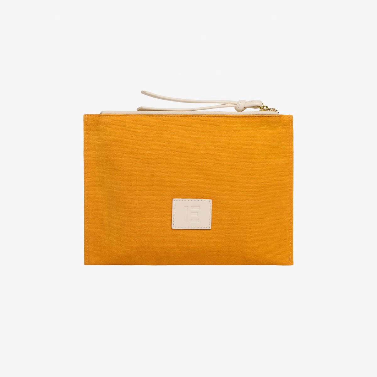 Inoui Editions cotton canvas Chat light blue pouch cat design with Arc de Triomphe - orange reverse.